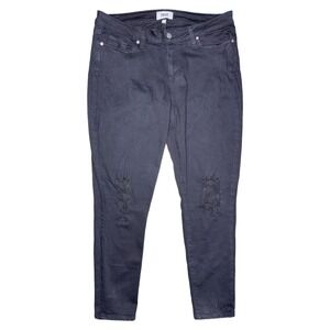 Paige -‎ Verdugo Ankle - Women's Size 32 Distressed Jeans Black Skinny